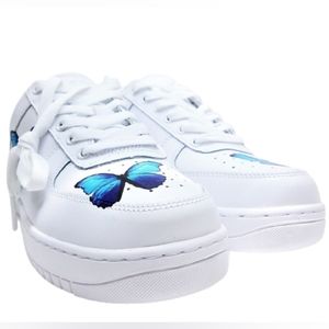 *NIB Drip Creationz Custom Blue Drip Butterfly Sneakers